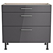 Optifit Unterschrank Jonte984 (L x B x H: 58,1 x 90 x 87 cm, Glanz Lack Anthrazit, Mit 3 Schubkästen) | BAUHAUS