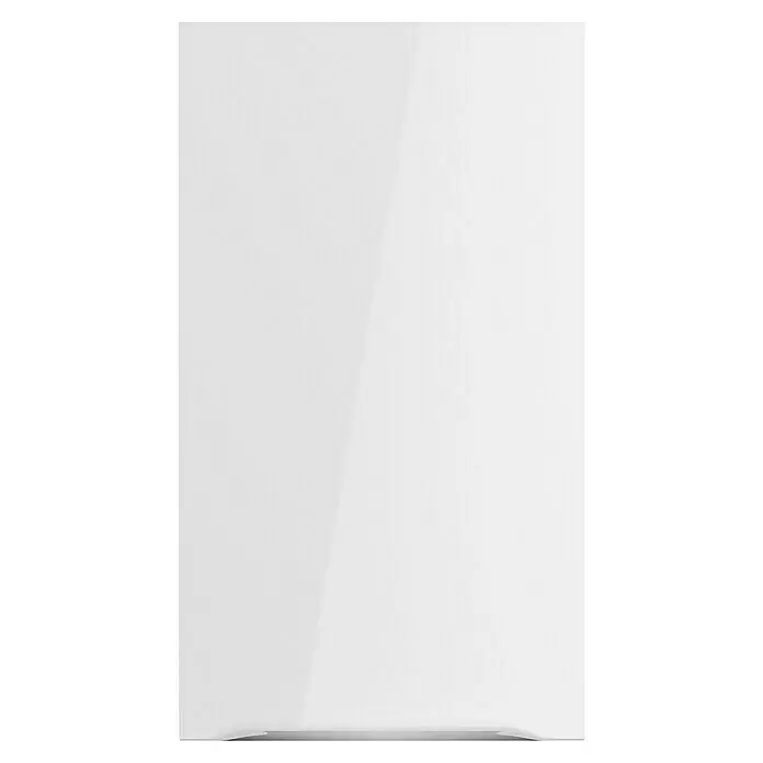 Optifit Hängeschrank Optikomfort Arvid 986 - L x B x H: 34,6 x 40 x 70,4 cm, Glanz Lack Weiß - Glänzendes weißes Rechteckpaneel, möglicherweise eine Möbelplatte oder Türfront.