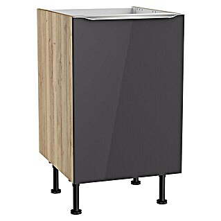 Optifit Spülenunterschrank Optikomfort Linus984 (L x B x H: 58,1 x 50 x 87 cm, Glanz Lack Anthrazit)