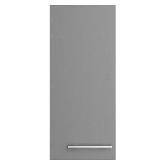 Optifit Oberschrank Optikomfort Mats825 - L x B x H: 34,6 x 30 x 70,4 cm, Basaltgrau - Graue Küchenschranktür mit einem silbernen Stangengriff.