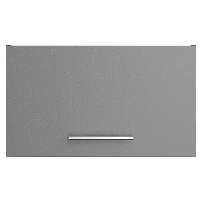 Optifit Oberschrank Optikomfort Mats825 - L x B x H: 34,6 x 60 x 35,2 cm, Basaltgrau - Graue Schranktür mit silbernem Stangengriff.