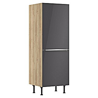 Optifit Midischrank Optikomfort Linus984 (L x B x H: 58,1 x 60 x 176,6 cm, Glanz Lack Anthrazit, Für integrierbaren Kühlschrank)