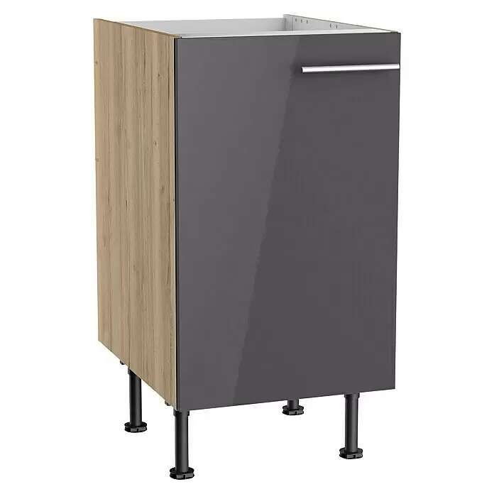 Optifit Spülenunterschrank Jonte984L x B x H: 58,1 x 45 x 87 cm, Glanz Lack Anthrazit