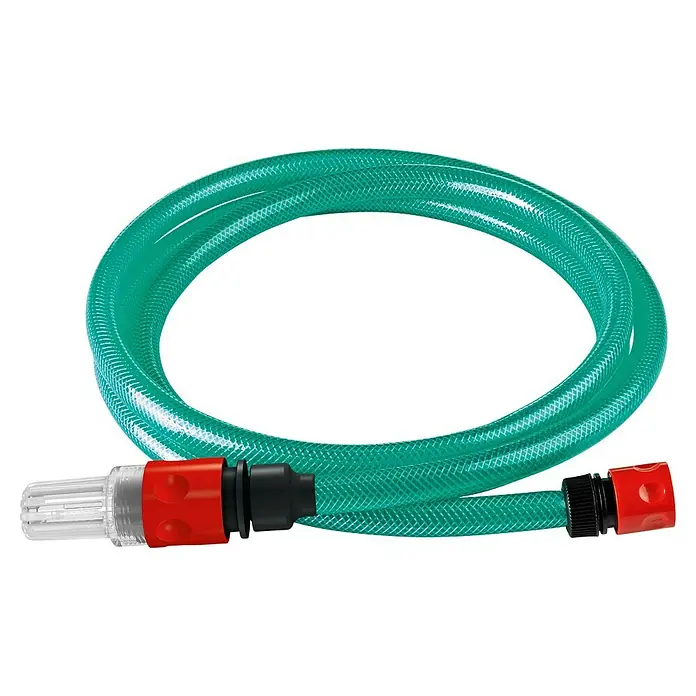 Bosch Universal Akku-Hochdruckreiniger UniversalAquatak 36V-100 - 7 -tlg., 36 V, Ohne Akku - Grüner Gartenschlauch mit roten Anschlüssen, ideal für die Bewässerung von Gärten und Pflanzen. Robuste Ausführung für den täglichen Einsatz.