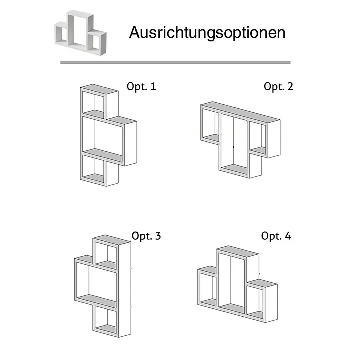 Camargue Vario Duschwand S6-REG1-01W - B x H: 80 x 191,5 cm, Beschichtet, Silber/Weiß - Verschiedene Ausrichtungsoptionen für ein modernes, modulares Wandregal, das vielseitige Gestaltungsmöglichkeiten bietet.