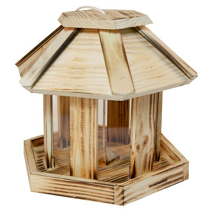 Windhager Vogelhaus (L x B x H: 26 x 26 x 24,5 cm, Natur, Geflammt, Holz)