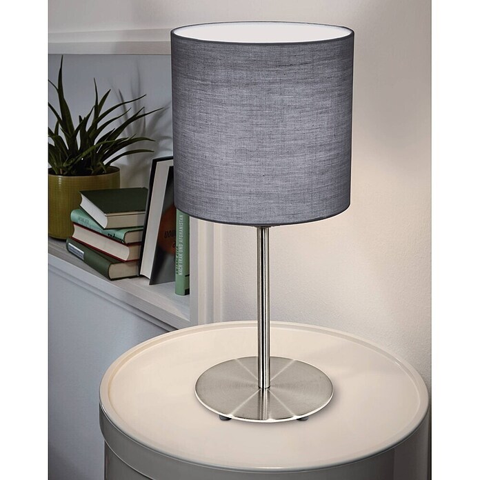 Eglo Pasteri Okrugla stolna svjetiljka (Promjer: 18 cm, Boja sjenila: Siva mat, S 1 žaruljom, 60 W, E27)