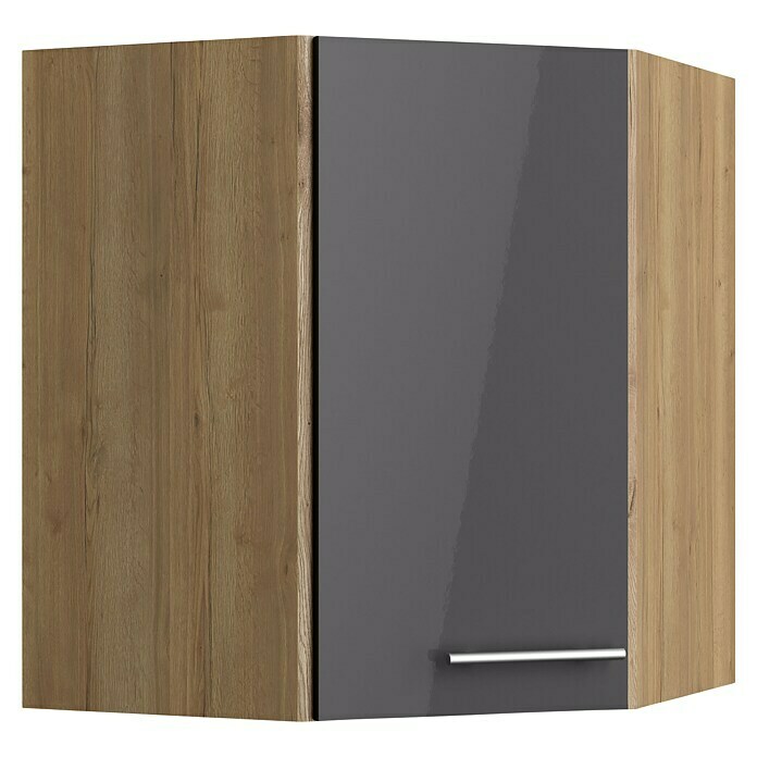 Optifit Eck-Hängeschrank Jonte984 (L x B x H: 34,6 x 60 x 70,4 cm, Glanz Lack Anthrazit) | BAUHAUS