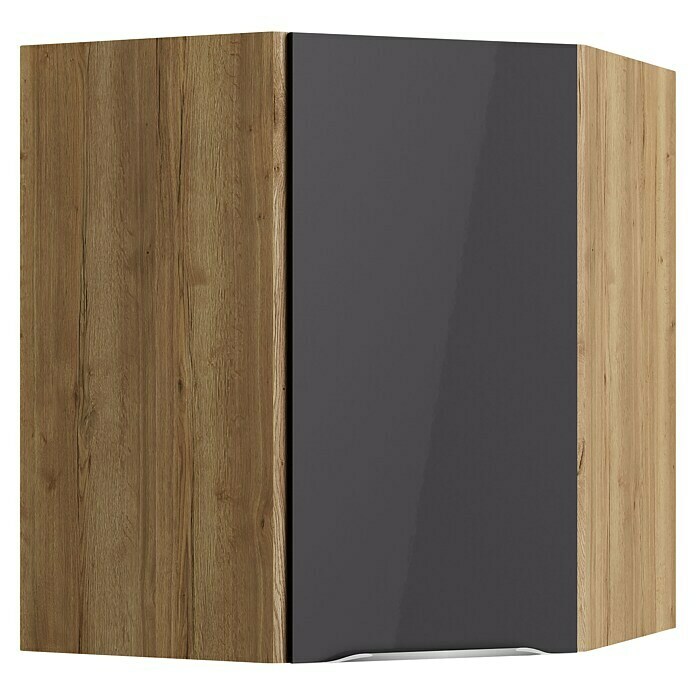 Optifit Eck-Hängeschrank Optikomfort Linus984 (L x B x H: 34,6 x 60 x 70,4 cm, Glanz Lack Anthrazit) | BAUHAUS