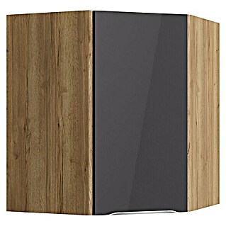 Optifit Eck-Hängeschrank Optikomfort Linus984 (L x B x H: 34,6 x 60 x 70,4 cm, Glanz Lack Anthrazit)