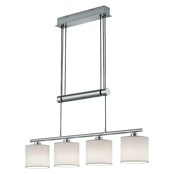 Trio Leuchten Pendelleuchte Garda - 40 W, Weiß, Nickel matt, E14 - Diagonale Ansicht