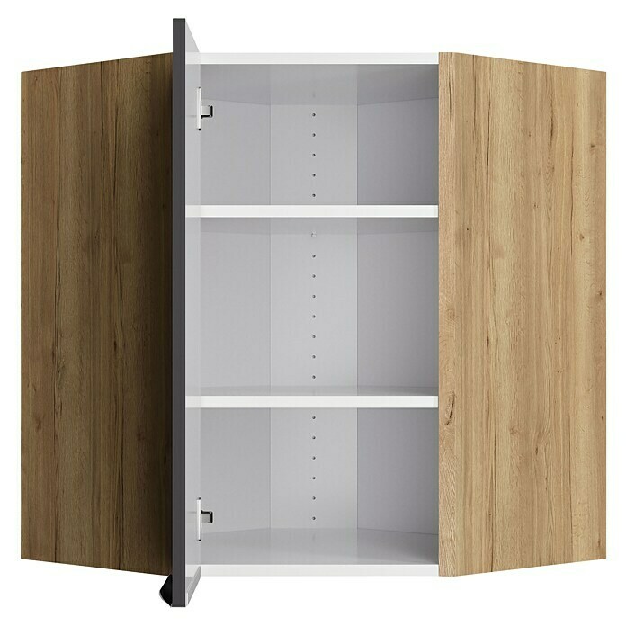 Optifit Eck-Hängeschrank Optikomfort Linus984 (L x B x H: 34,6 x 60 x 70,4 cm, Glanz Lack Anthrazit) | BAUHAUS