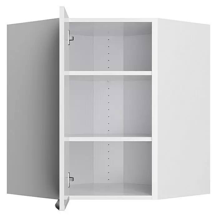 Optifit Eck-Hängeschrank Optikomfort Arvid 986 - 34,6 x 60 x 70,4 cm, Glanz Lack Weiß - Vorderansicht