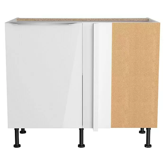 Optifit Eck-Unterschrank Optikomfort Arvid 986L x B x H: 58,1 x 115 x 87 cm, Glanz Lack Weiß