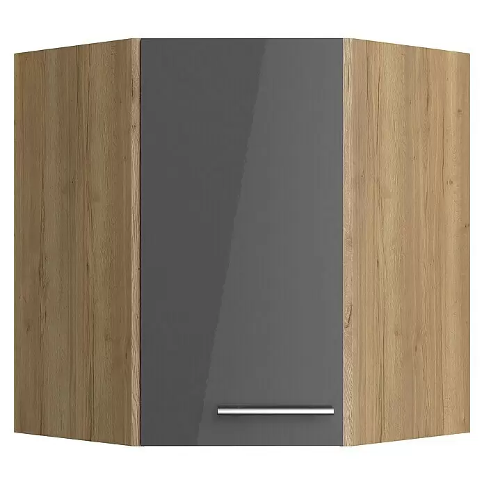 Optifit Eck-Hängeschrank Jonte984L x B x H: 34,6 x 60 x 70,4 cm, Glanz Lack Anthrazit