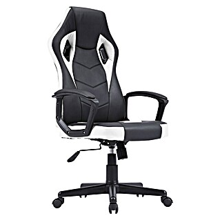 Silla de oficina Erika (Negro/Blanco, Reposacabezas)