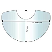 Aduro Glasbodenplatte Halbmond 22 Serie (B x L: 70,7 x 107,5 cm, Gebogen) | BAUHAUS