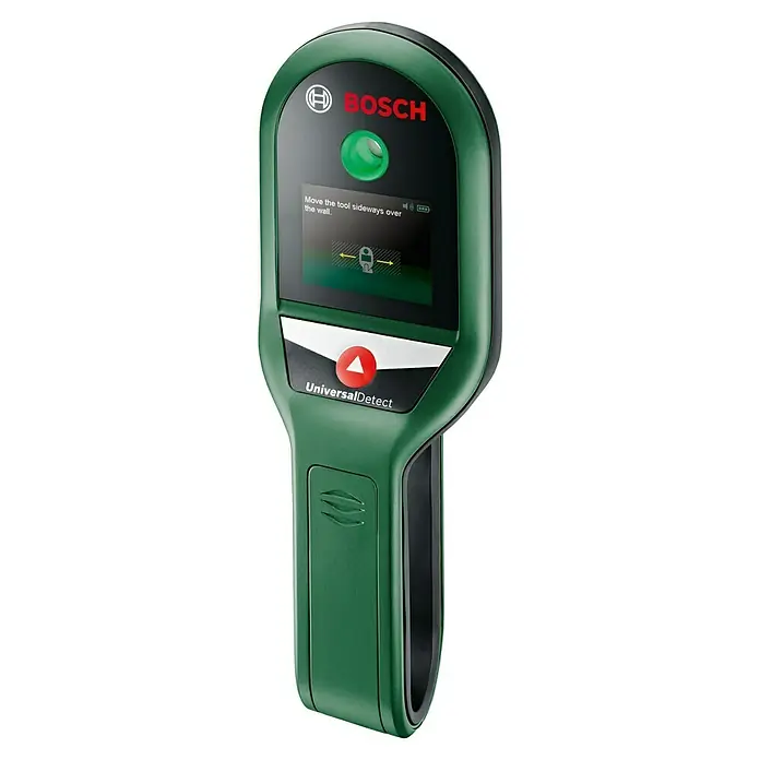 Bosch Ortungsgerät UniversalDetect - Geeignet für: Aufspüren von spannungsführenden Leitungen, Holz und Metall, Erfassungstiefe: Max. 50 mm stromführende Leitung - Der Bosch UniversalDetect ist ein handliches Ortungsgerät zum Auffinden von Metallen, Stromleitungen und anderen Objekten in Wänden.