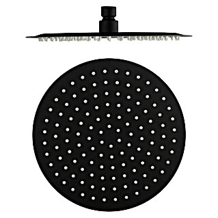 IO Rociador de ducha extraplano (Diámetro: 30 cm, Redonda, Negro)