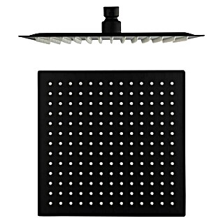 IO Rociador de ducha Cuadrado (L x An: 25 x 25 cm, Cuadrado, Negro)