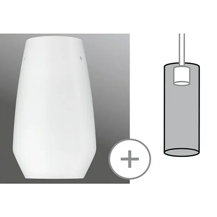Paulmann URail 2Easy Lampenschirm Vento - Durchmesser: 17 cm, Opal, Glas, Rund - Dieses Bild zeigt eine elegante, weiße Pendelleuchte mit einem minimalistischen Design, ideal für moderne Innenräume.