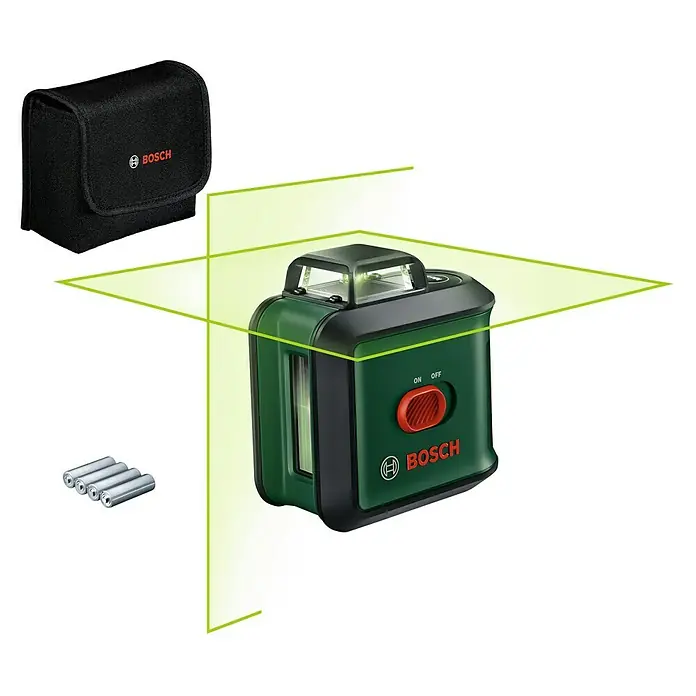 Bosch Kreuzlinienlaser UniversalLevel 360 - Max. Arbeitsbereich: 12 m, 6 -tlg. - Bosch Professional GLL 3-80 CG Linienlaser mit 3 x 360°-Linien für hohe Präzision. Inklusive Tasche und Batterien für sofortigen Einsatz.
