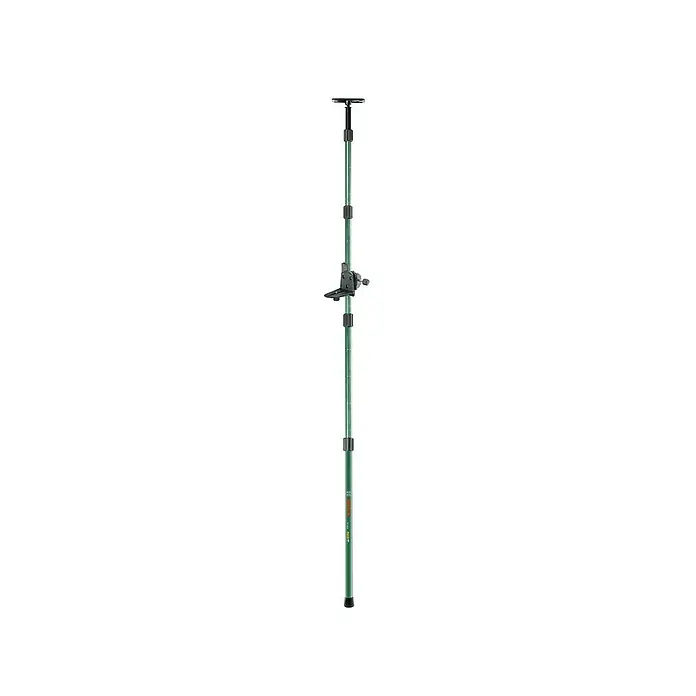 Bosch Teleskopstange TP 320 - Kunststoff, Arbeitshöhe: 10 cm - 320 cm - Das Bild zeigt einen grünen Bosch TP 320 Teleskop-Messstab, der für präzise Messungen und Nivellierarbeiten im Innen- und Außenbereich konzipiert wurde.