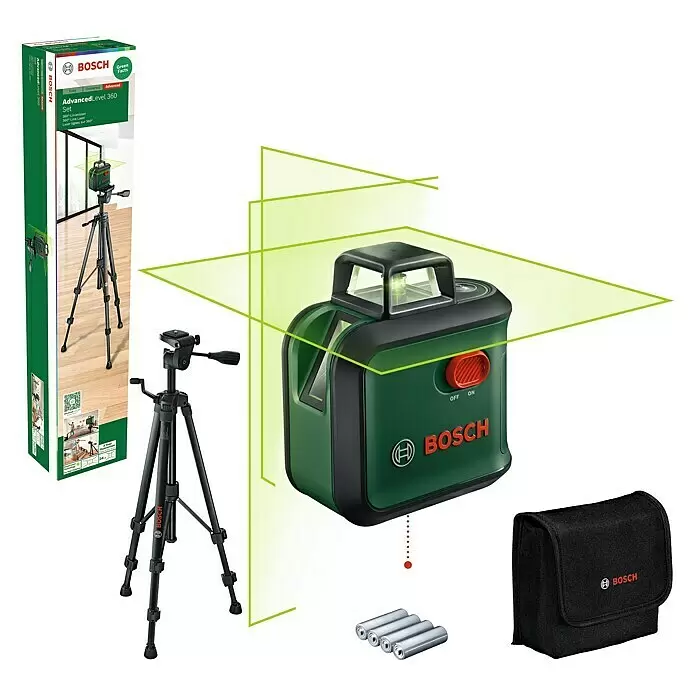 Bosch Kreuzlinienlaser AdvancedLevel 360Max. Arbeitsbereich: 12 m, 7 -tlg.