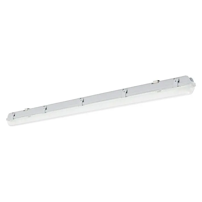 Voltolux LED-Feuchtraumlichtleiste - L x B x H: 127,2 x 6,6 x 7,3 cm, Lichtfarbe: Neutralweiß, 18 W, IP65 - Eine LED-Feuchtraumleuchte für den Innen- und Außenbereich, ideal für Lagerhallen und Werkstätten. Wasserdicht und robust für hohe Ansprüche.