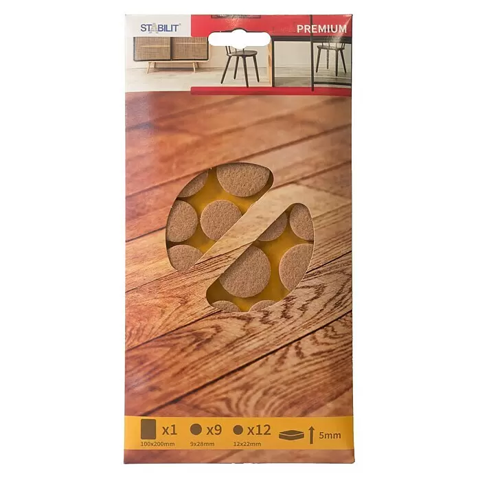 Stabilit FilzgleiterBraun, Kleben, 22 Stk.