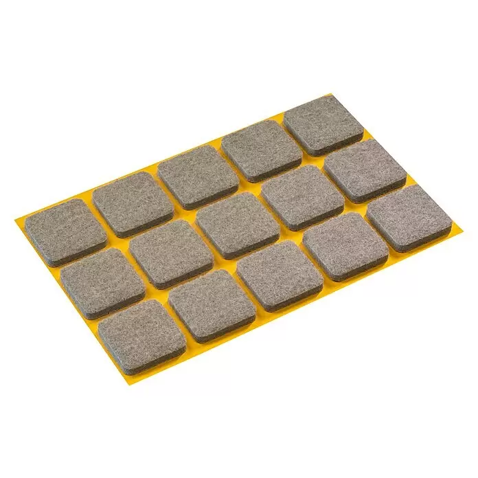 Stabilit FilzgleiterB x L: 25 x 25 mm, Grau, Kleben, 15 Stk.