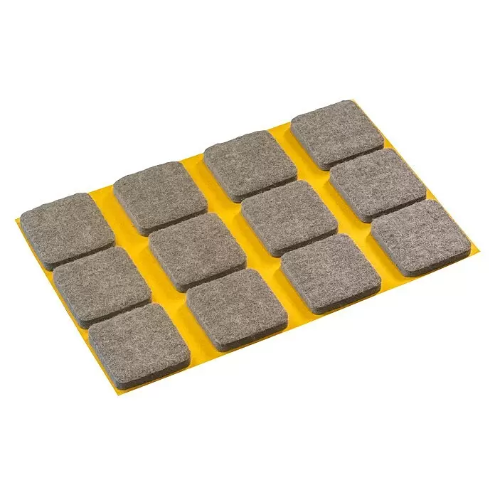 Stabilit Filzgleiter - B x L: 28 x 28 mm, Grau, Kleben, 12 Stk. - Diagonale Ansicht