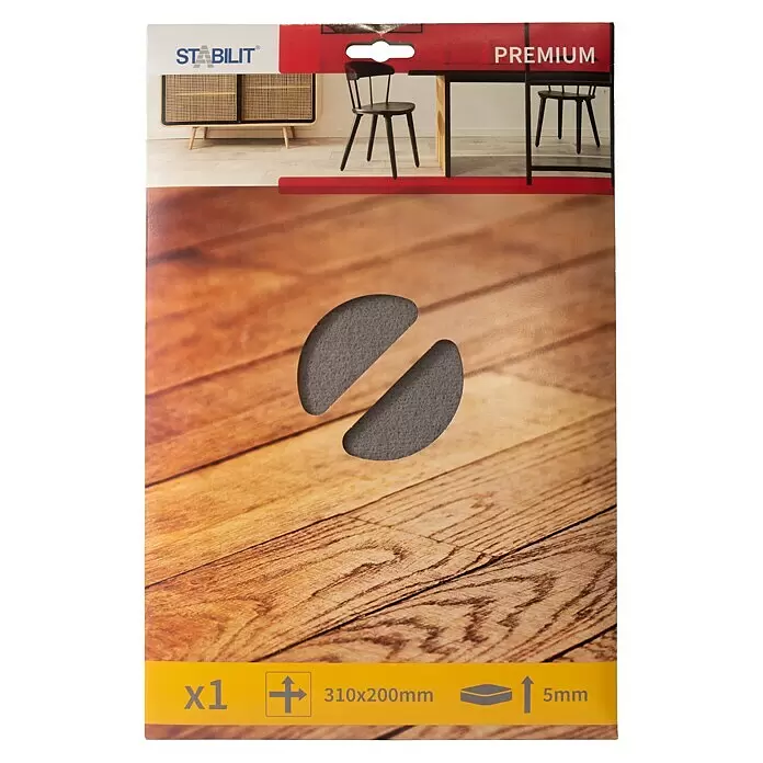 Stabilit FilzgleiterB x L: 200 x 310 mm, Grau, Kleben, 1 Stk.