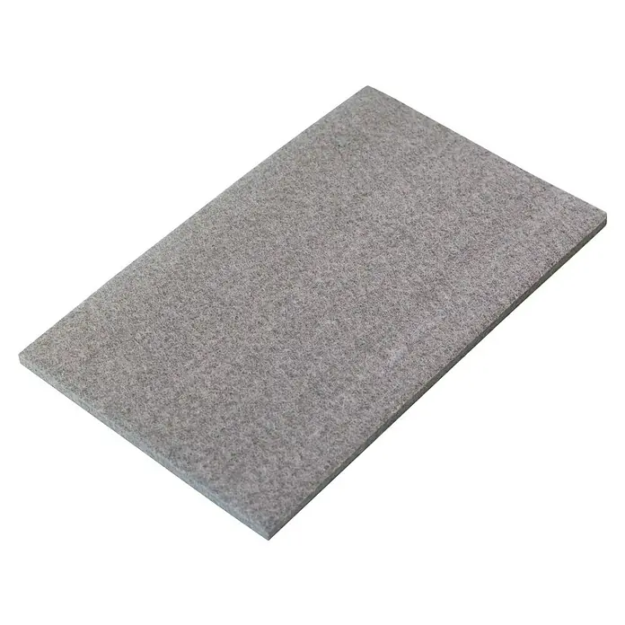 Stabilit Filzgleiter - B x L: 200 x 310 mm, Grau, Kleben, 1 Stk. - Nahaufnahme einer grauen Akustikplatte zur Schallabsorption. Ideal für ruhigere Räume.