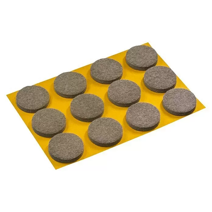 Stabilit Filzgleiter - Durchmesser: 28 mm, Grau, Kleben, 12 Stk. - Diagonale Ansicht