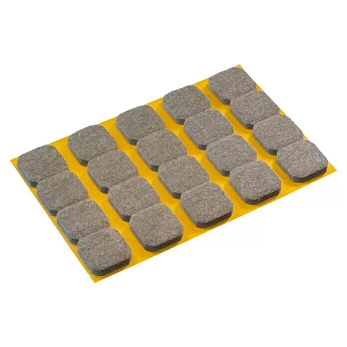 Stabilit Filzgleiter - B x L: 22 x 22 mm, Grau, Kleben, 20 Stk. - Diagonale Ansicht
