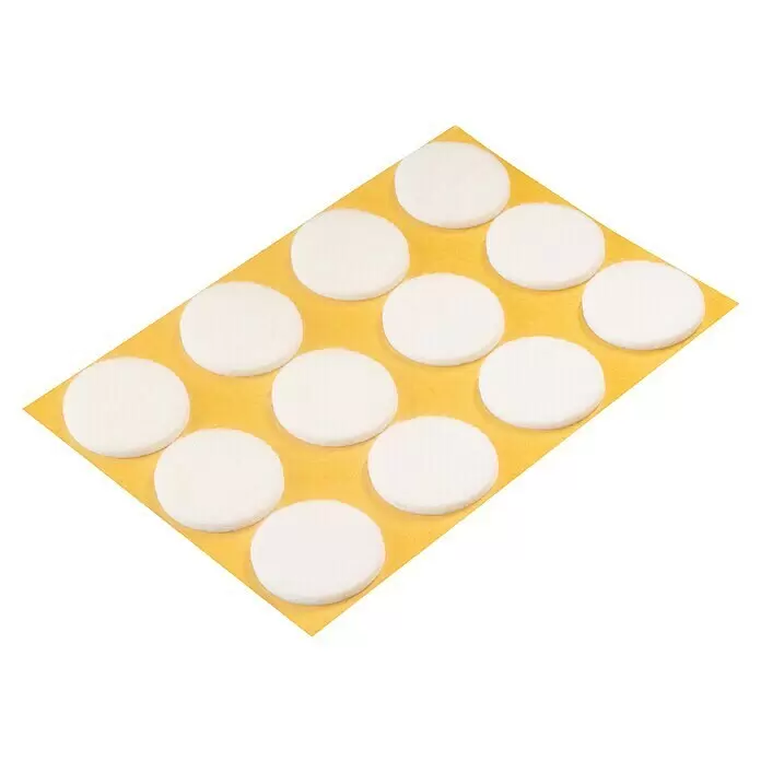 Stabilit Filzgleiter - Durchmesser: 28 mm, Weiß, Kleben, 12 Stk. - Diagonale Ansicht