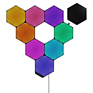 Nanoleaf Starterkit Shapes Hexagons Ultra black 9 Panels (9 Stk., 42 W, Schwarz, RGBW, Hexagons, Smart Home-fähig: Ja)