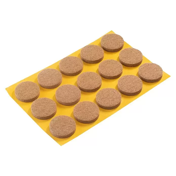 Stabilit Filzgleiter - Durchmesser: 25 mm, Braun, 15 Stk., Kleben - Diagonale Ansicht