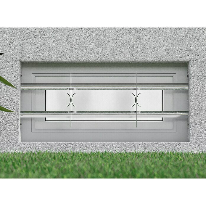Stabilit Ausziehfenstergitter (Auszugslänge: 70 - 105 cm, Höhe: 300 mm, Winkeleisen)