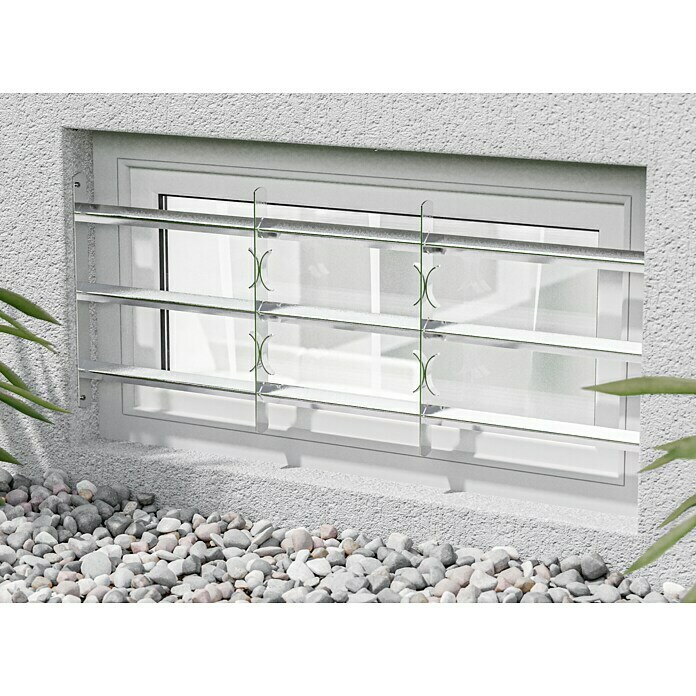 Stabilit Ausziehfenstergitter (Auszugslänge: 100 - 150 cm, Höhe: 450 mm, Winkeleisen)