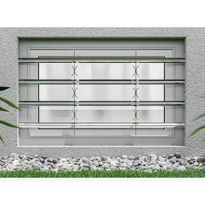 Stabilit Reja extensible para ventanas (Longitud regulable: 100 - 150 cm, Altura: 600 mm, Perfil angular)