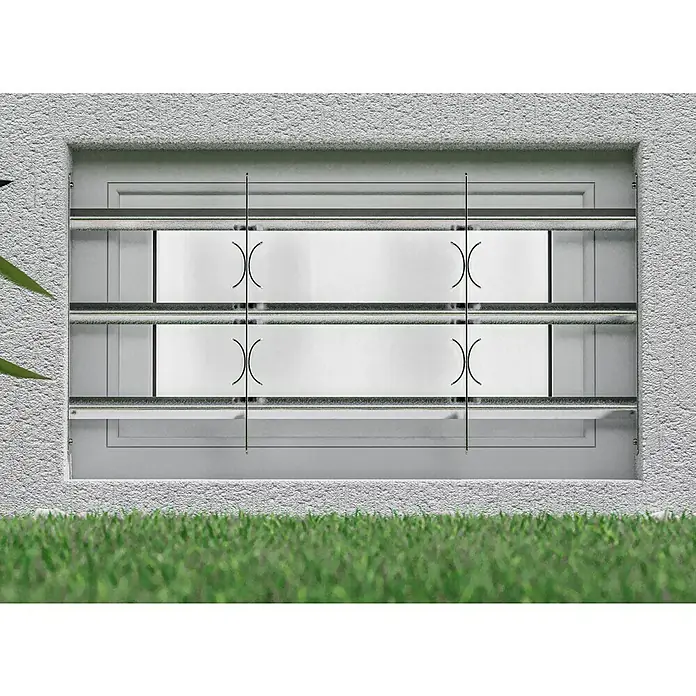 Stabilit Fenstergitter - Höhe: 450 mm, Auszugslänge: 70 cm - 105 cm, Fensterlaibungsmontage - Nahaufnahme einer stilvollen, modernen Fensterjalousie, die elegantes Design und Funktionalität für zeitgemäße Wohnräume vereint.