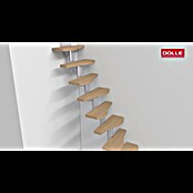 Dolle Mittelholmtreppe Basel (Breite: 64 mm, Perlgrau, Variabel, Farbe Stufen: Eiche Natur, Geschosshöhe: 222 cm - 270 cm) | BAUHAUS