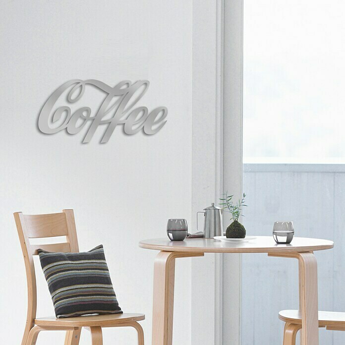 Wandobjekt (Coffee, Silber/Grau, 60 x 25 cm)