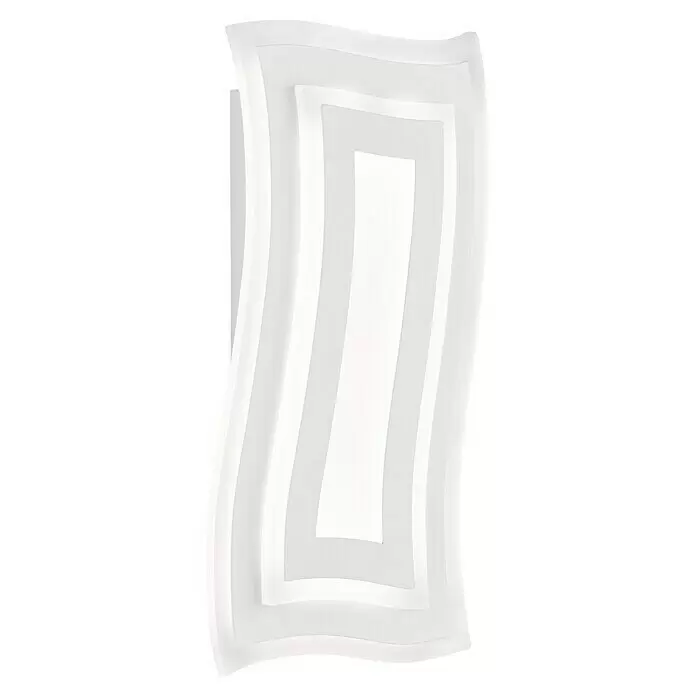 Fischer & Honsel LED-Wandleuchte Gorden - 19 W, L x B x H: 5,5 x 22 x 43 cm, Weiß, Mehrfarbig - Weißes, mehrschichtiges, gewelltes rechteckiges Deko-Licht.