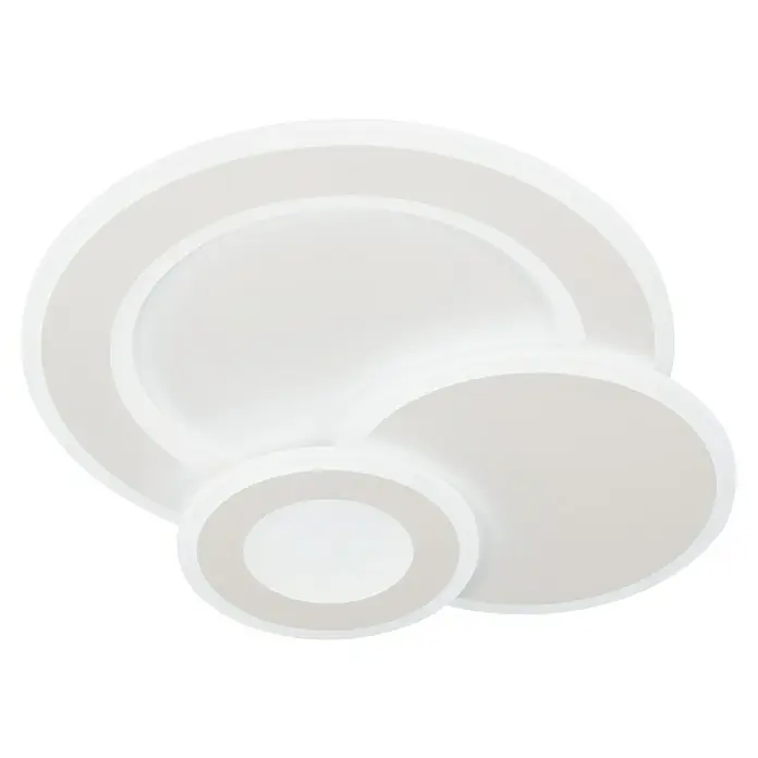 Fischer & Honsel LED-Deckenleuchte Joster - 43 W, L x B x H: 53,5 x 45,5 x 7 cm, Weiß, Mehrfarbig, Rund - Moderne weiße LED-Deckenleuchte mit drei runden Leuchten für eine gleichmäßige und energieeffiziente Beleuchtung in jedem Raum.
