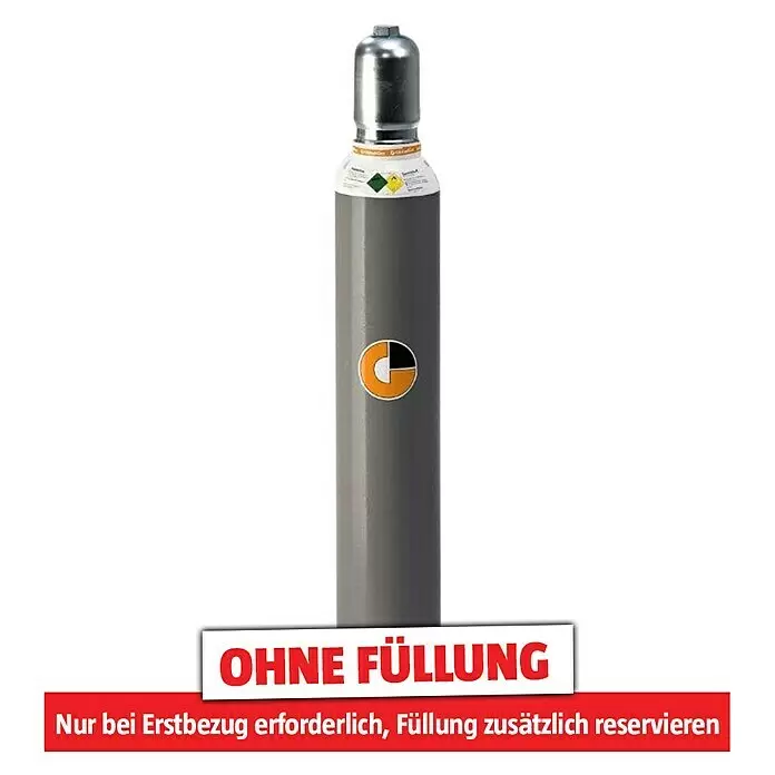 Westfalen Sauerstoff-Flasche ohne Füllung* - Fassungsvermögen: 10 l - Graue Gasflasche, ohne Füllung. Füllung separat für Erstbezug reservieren.