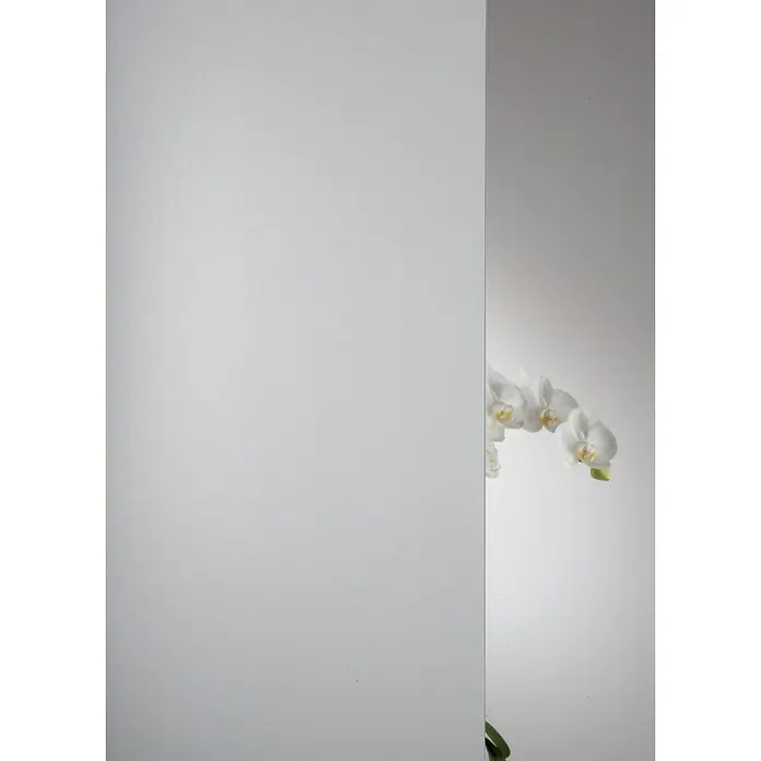 GetaDoor Laminit Zimmertür GL 222 LA - 735 x 2.110 mm, DIN Anschlag: Links, Arctic Weiß, Röhrenspan, Satiniertes Glas - Elegante Glasplatte mit Orchideenmuster, das Licht und Schatten raffiniert spielt. Ideal für moderne Innenräume.