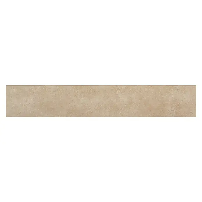 Zócalo cerámico Darlene - 7,5 x 45 cm, Marrón, Mate - Primer plano de una baldosa beige con textura sutil, ideal para interiores modernos y clásicos.\n